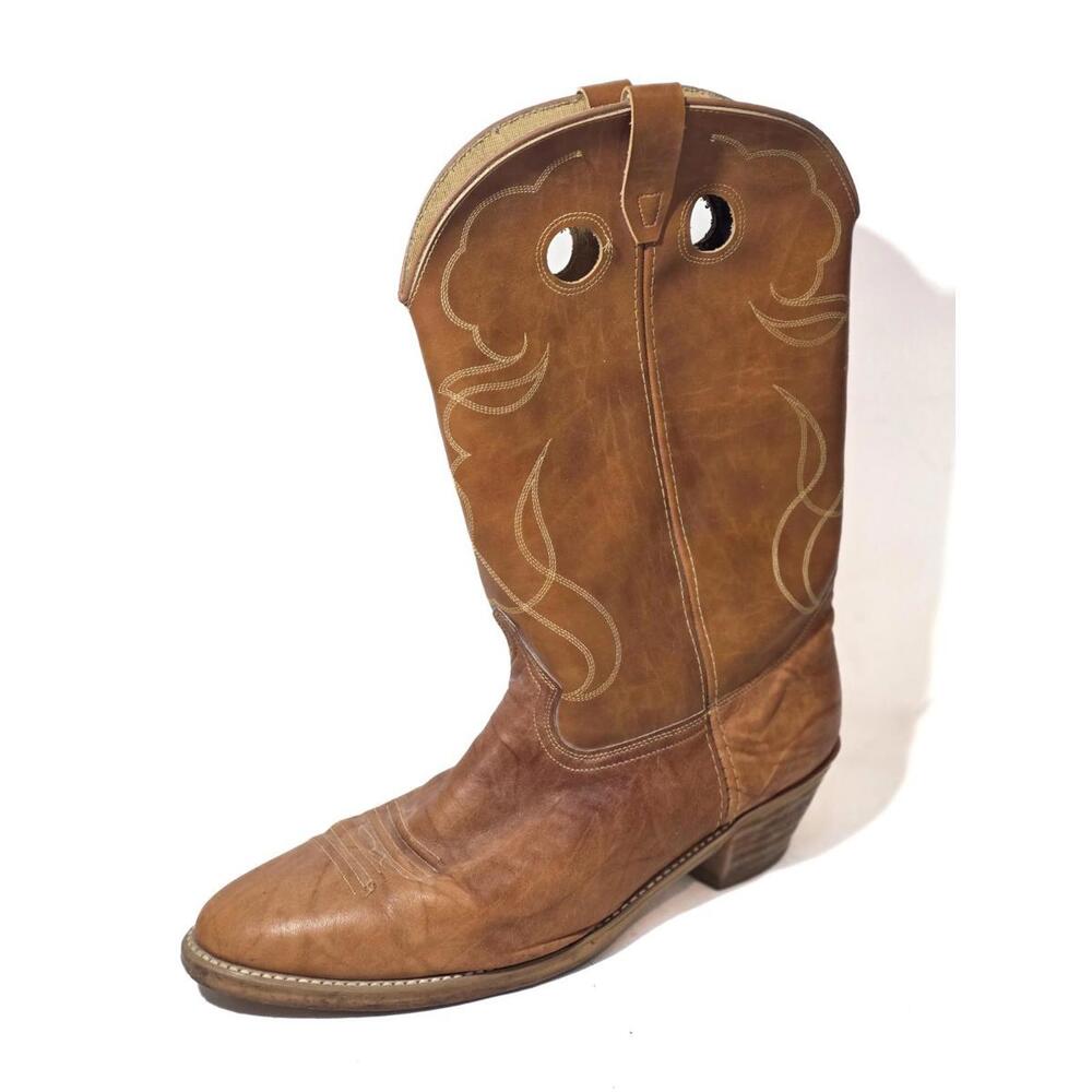 vintage acme western boots leather mens shoes pull on sz 15 EW